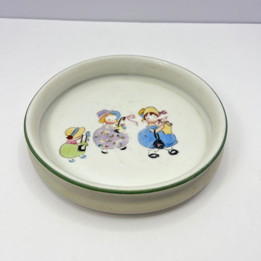 Nippon Rising Sun Hand Painted Porcelain Porridge Bowl Trinket Dish Kids Vintage